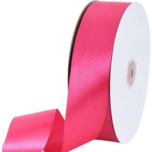TONIFUL 1-1/2 Inch (40mm) x 100 Yard Shocking Pink Wide Satin Ribbon Solid Fabric Ribbon for Gift Wrapping Chair Sash Valentine's Day Wedding Birthday Party Decoration Hair Floral Craft Sewing