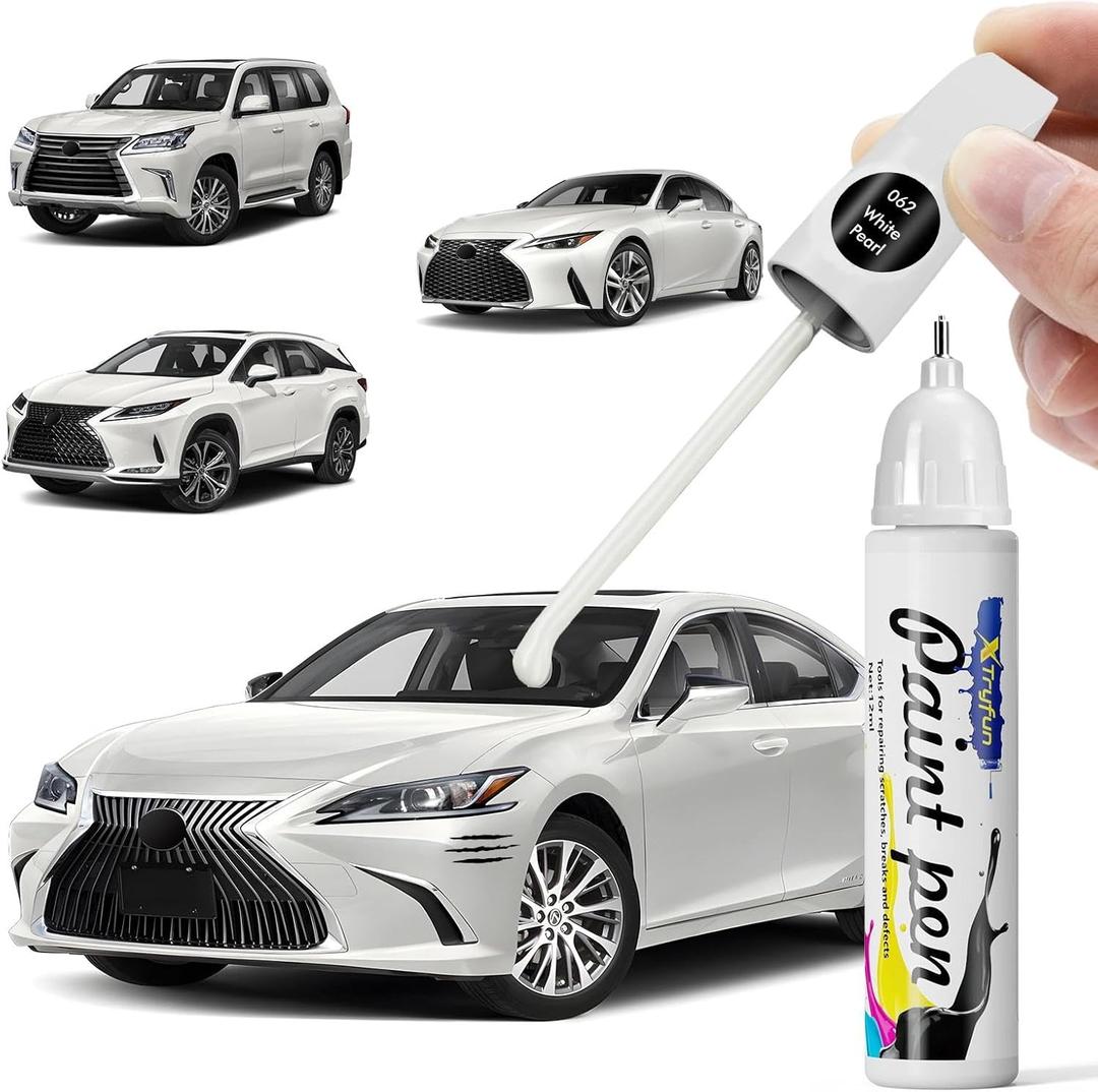 062 White Pearl Touch Up Paint Compatible with Lexus, DIY Car Paint Scratch Repair, Quick & Easy Fix Automotive Scratch Repair for RX/ES/GS/LS/IS/LX (EXP 02/27/27)