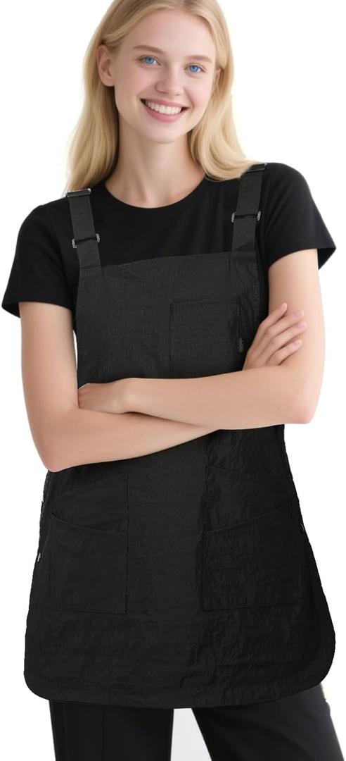 Aprons for Women with Pockets Adjustable Double-Sided Wearable Durable Lightweight Chef Cooking Kitchen Restaurant