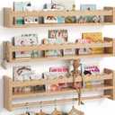 Nursery Book Shelves, Scalloped Shelves, Floating Book Shelves for Wall, Nursery Deocr for Baby, Toddler(Wood, 23 Inches)