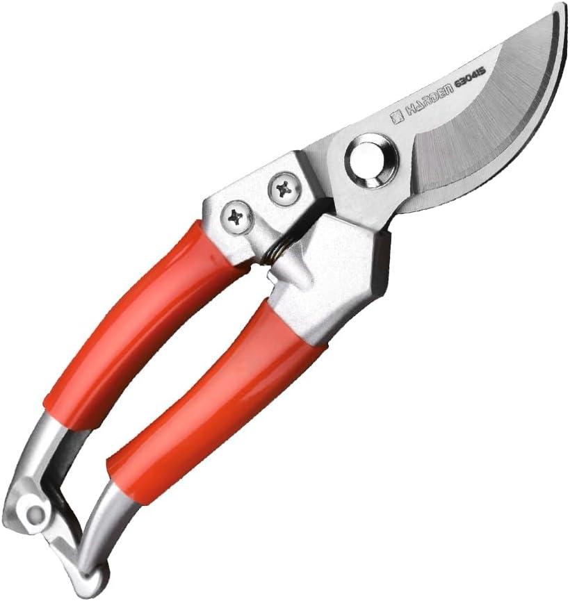 Pruning Shears 8" / 200mm Forged Stainless Steel Blade, Ergonomic Zinc Alloy Handle with PVC Grip Professional Garden Tools for Precise Gardening & Harvesting