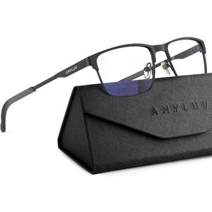 ANYLUV Blue Light Glasses for Men/Women, Lightweight Blue Light Blocking Glasses, Anti-Eye Strain Computer Glasses for Gaming ((Everyday Protection) 01- Black/Black) ANYLUV Blue Light Glasses for Men/Women, Lightweight Blue Light Blocking Glasses, Anti-Eye Strain Computer Glasses for Gaming ((Everyday Protection) 01- Black/Black)
