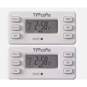 TiFFCOFiO Indoor 15A/1875W Digital Light Programmable Outlet Timer 2 Prong Plug
