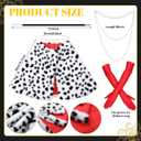 7 Pcs Halloween Dalmatian Costume and Catcher Accessories Shawl Red Gloves Pearl Necklace Hat Holder Suspender Fishing Net for Halloween Adults Couple Cosplay Party
