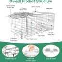 Humane Live Animal Trap Cage 32" × 13" × 11",Heavy-Duty Live Catch Cage for Raccoon, Squirrel, Stray Cats, Groundhogs, Armadillos, Opossums, Rabbits, Skunk, Mole, Small Wildlife Control
