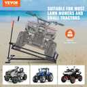 VEVOR Ride on Lawn Mower Lift Jack, 880 Lbs Weight Capacity, Telescopic Maintenance Jack with Crank Handle & Power Tool Handle, Foldable Lawn Tractor Lifter for Lawn Mowers and Garden Tractors, Black