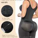 YIANNA Fajas Colombianas Moldeadoras Postpartum Shapewear for Women Tummy Control Butt Lifter Body Shaper with Zipper Crotch (Black, XL)