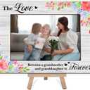 Mom & Daughter Picture Frame, Rustic Photo Frame Gift for Grandmother, Grandmom & Me Love Forever Gifts, 4x6 Inch Wooden Frame with Easel-E06