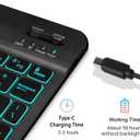 EAMPANG Case with Keyboard Mouse for Samsung Galaxy Tab A11 Plus/A9 Plus 2025/2023 11 inch,7 Color Backlight Detachable USB-C Keypad Magnetic Case with Pen Slot for Tablet A11+ A9+ 5G Dark Green