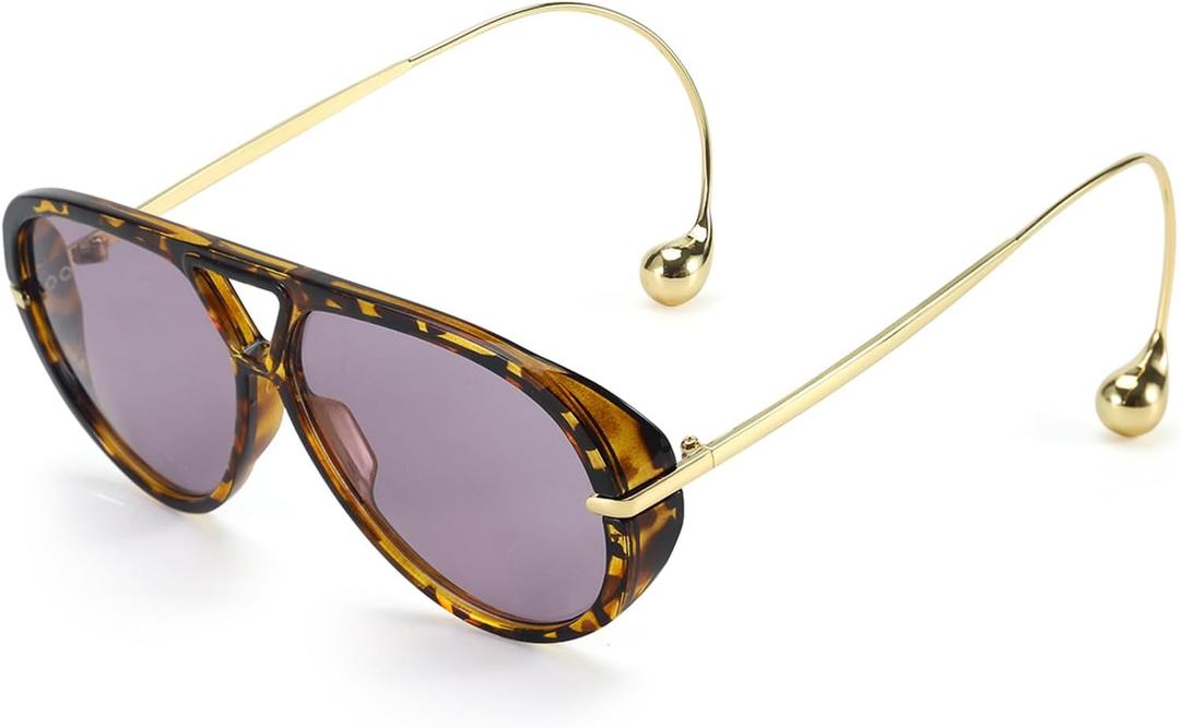 SODQW Oversized Aviator Sunglasses for Women With Earrings Trendy Large Big XL Size 2026 Designer Ladies Shades