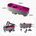 Hair Dryer Holder,No Drilling Required Hair Dryer Holder  Organizer Stand For 5 Attachments with Automatic Hand Drying and Magnetic Nozzle StorageFor Dyson Blow Dryer Accessory Organizer (violet)