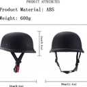 German Style Motorcycle Half Helmet Open Face Adult Men Women DOT Approved Retro Helmet，Matte Black (Middle)