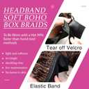 Headband Soft Box Braids, Add Loose curls in the Middle and Ends, More Fluffy and Full Boho Box Braids To Be Worn with a Hat for Women Glueless(18" 1B#)