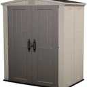 Keter Factor 6x3 Outdoor Storage Shed Kit-Perfect to Store Patio Furniture, Garden Tools Bike Accessories, Beach Chairs and Push Lawn Mower, Taupe & Brown