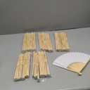 50pcs White Paper Hand Fan Bamboo Folding,Handheld Paper Folded for Wedding Party and Home Decoration