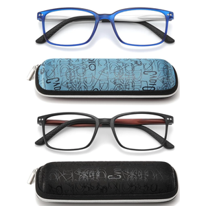 Reading Glasses for Men with Spring hinges, Professional Computer Readers with Blue Light Protection and Case