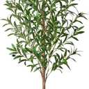 VeriNatural 6FT Artificial Olive Tree Indoor – Real Wood Trunk Tall Faux Olive Tree, Large Fake Potted Plant for Home Decor Living Room& Office Decor,VN245