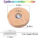 YAKAMOZ 2Pcs Round Wooden LED Lights Display Base for Laser Glass Resin Art(it did not Come with a Control to Change The Lights)