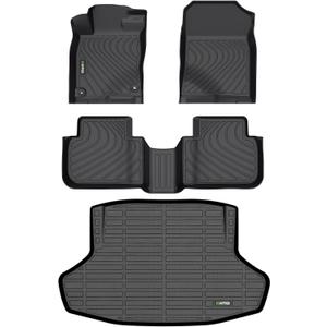 HAFIDI® Floor Mats & Cargo Liner Set Fit for 2022 2023 2024 2025 Honda Civic Sedan Only (Civic Sedan Only, Not for Hatchback) All Weather TPE Car Full Set Floor Liners Custom Accessories - Black