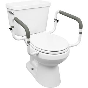 COMPASS HEALTH Toilet Safety Frame - Toilet Safety Rails With Adjustable Width - Toilet Rails For Elderly, Handicap, Home Health Care Equipment After Surgery, Supports 300lbs