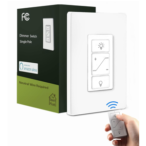 Humpptom Dimmer Switch, Remote Light Switch with Wireless Remote Control, Single Pole Smart Wireless Light Switch Support 2.4G&5G Compatible with Alexa