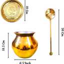 Digitouch Shopee Brass Pongal Pot Set, Cookware with Lid & Ladle, 2.5L, 750 gms, Pongal Panai Set, 2.5 Liters