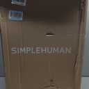 Simplehuman 50 Liter / 13 Gallon Semi-Round Kitchen Step Trash Can with Secure Slide Lock, Black Plastic