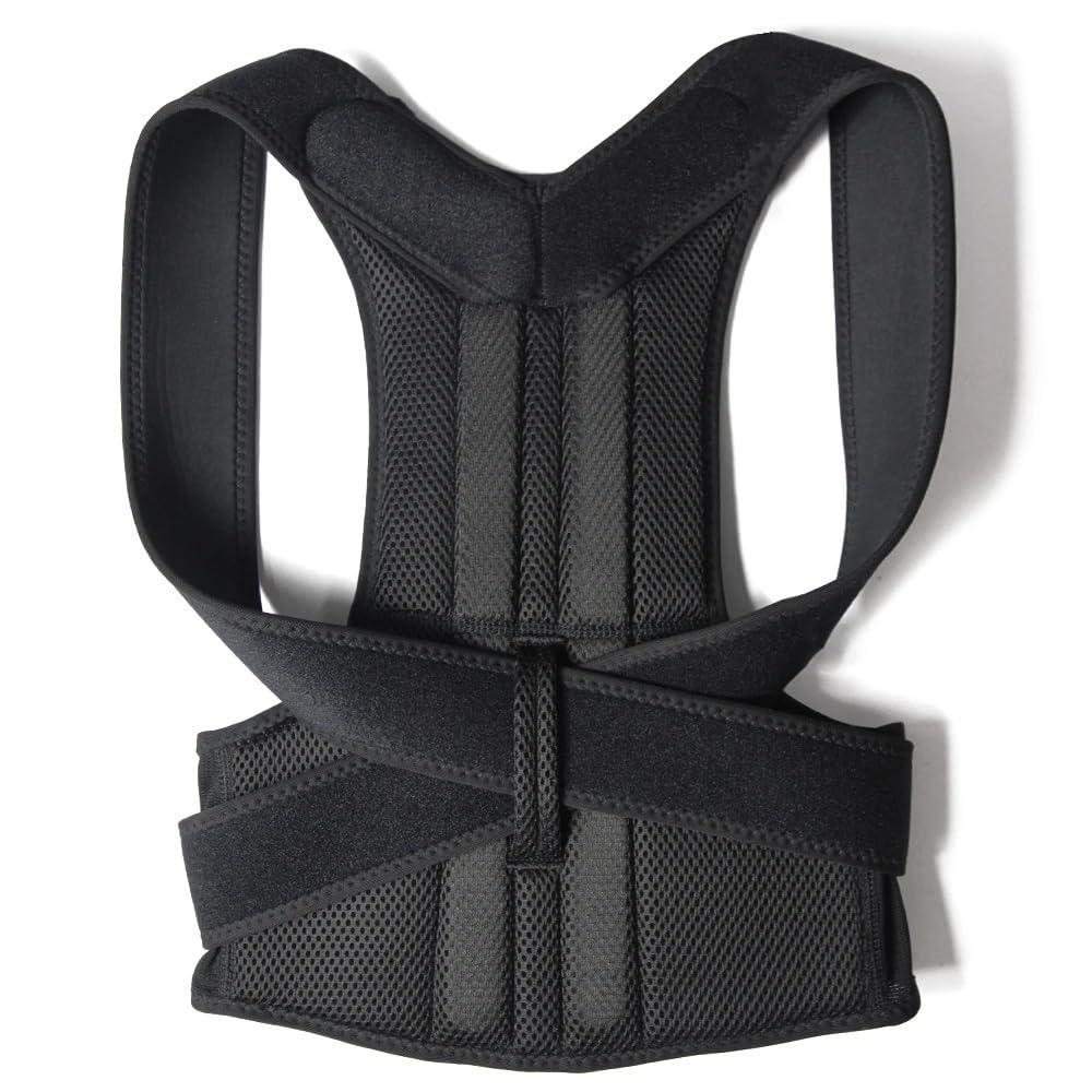 XS-5XL Plus Size Adjustable Scoliosis Posture Corrector Back Brace Men Women Shoulders Neck Clavicle Support Posture Trainer Tools Stop Slouching and Hunching(Black,Small)