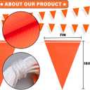 105ft Pennant Banner Flags, 7x10 Orange 45 Pcs High Visibility Safety Flagging on String, Triangle Pool Flags for Backstroke, Construction Events Party Decoration Parking Marking Outside