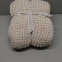 Snuggle Sac Cream Waffle Blanket for Couch Bed Sofa 60x80 inches, Reversible Beige Soft Throw Microfiber Fluffy Fuzzy Cozy Knit Twin Blanket for Women Mothers Birthday Gifts