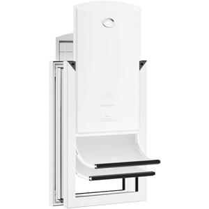 HARDLIGHT Aluminum Frame Doggie Door - Up to 30 LBS, Double Soft Flaps with Magnetic Closure, Adjustable Telescoping Tunnel Doggy Door with 2 Sliding Panels, Easy Install, Snow White, Medium