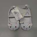 Josmo Baby Girl Dress Shoes Soft Sole Flats Crib Shoes Bowknot & Floral Design for Newborn & First Walker Sandals Size 2-4 Infant (White)