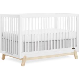 Dream On Me Hygge 5-in-1 Convertible Full-Size Baby Crib in Vintage White Oak, GreenGuard Gold & JPMA, Converts to Toddler, Day & Full-Size Bed, Adjustable Mattress Heights, Modern Nursery