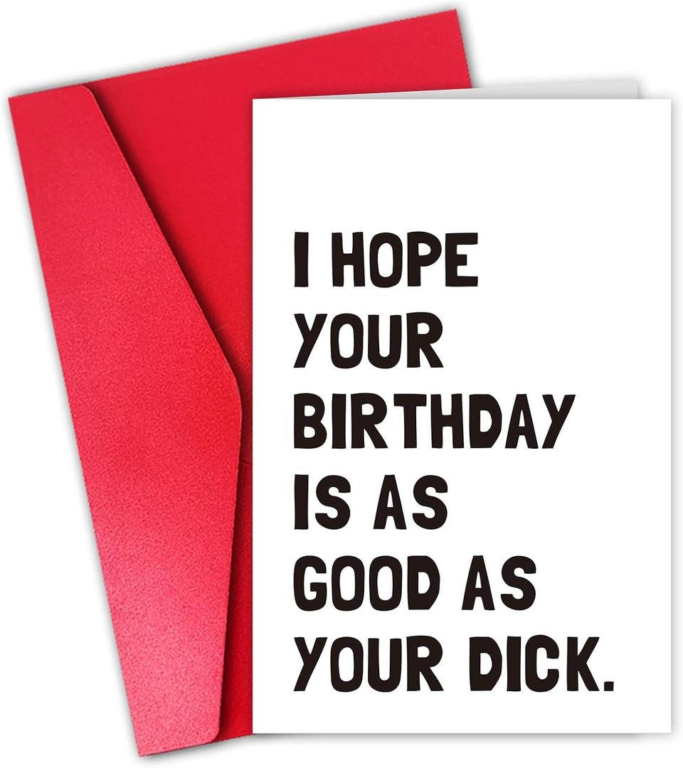Dirty Birthday Card for Husband Boyfriend, Funny Birthday Card from Wife Girlfriend, Rude Birthday Gift (#1)