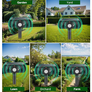 2 Pack 2025 Solar Ultrasonic Animal