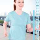 Taiyin 10pcs Women's Quick Dry T Shirts V Neck Short Sleeve Lightweight Shirts Tee for Workout Athletic Yoga Hiking Running (L)