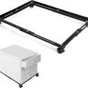 CroBlissful Adjustable File Caddy File Cabinet Wheels File Folder Racks for Home Office, Black
