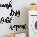 4 Pieces Laundry Sign Room Decor Metal Wash Dry Fold Repeat Wall Arts Signs Funny Laundry Room Signs Vintage Metal Wall Decor for Bathroom Home Decorations Supplies