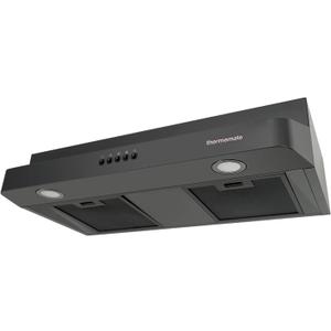 30 Inch Under Cabinet Range Hood, thermomate 230CFM Slim Vent Hood with 3 Speed Exhaust Fan, Insert Ducted Range Hood with 2 LED Lights, Black