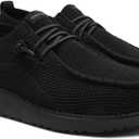 ITAZERO Women's Wide Width Walking Shoes Slip-On Loafers with Arch Support Diabetic-Orthopedic Comfort Shoes for Swollen Feet for Plantar Fasciitis (9.5 Wide, Dark Black)