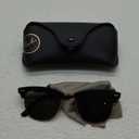 Ray-Ban RB3016 Clubmaster Square Sunglasses (Black on Gold/G-15 Green)