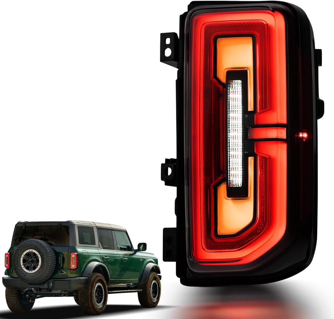 Tail lights Compatible with 2021 2022 2023 2024 2025 Ford Bronco Rear Lights Assemblies OE Factory Style LED Model Taillights Replace M2DZ13404B(Bronco, Right Passenger Sid)
