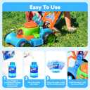 SLOOSH Bubble Lawn Mower Toddler Toys - Spill-Proof Bubble Machine Pretend Gardening Play Toy for Age 1 2 3 1-3 Year Old Baby Boys Indoor Outdoor Use, Easter Basket Stuffers Birthday Gifts (Blue)