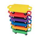 S&S Worldwide 16" Scooters. Set of 6 Different Colored Scooters with Smooth Rolling, Non-Marring 2" Casters. Durable HDPE Plastic Base with Built in Hand Protectors. Perfect for PE Class.