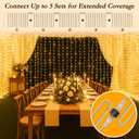200 LED Curtain String Lights 9.8 * 6.6FT Plug in Fairy with Timer and 8 Modes, Waterproof Window Wall for Bedroom Wedding Party Indoor Outdoor Christmas Decor