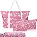 4 Pcs Empty Mahjong Bags Set for Tiles and Racks 25x14x9 Inch American Mahjong Carrying Bag Tote Tiles Bag and Racks & Pushers Drawstring Closure Bags(Novelty)