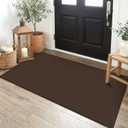 EARTHALL Woven Runner Rug 2x4 Ft Washable Runners for Hallways Cotton Non Slip Eentryway Runner Braided Indoor Floor Carpet for Kitchen, Hallway, Kitchen, Doormat, Brown