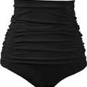 COCOPEAR Women's Ruched High Waisted Bikini Bottom Retro Vintage Swim Short Tankinis, Size XXL