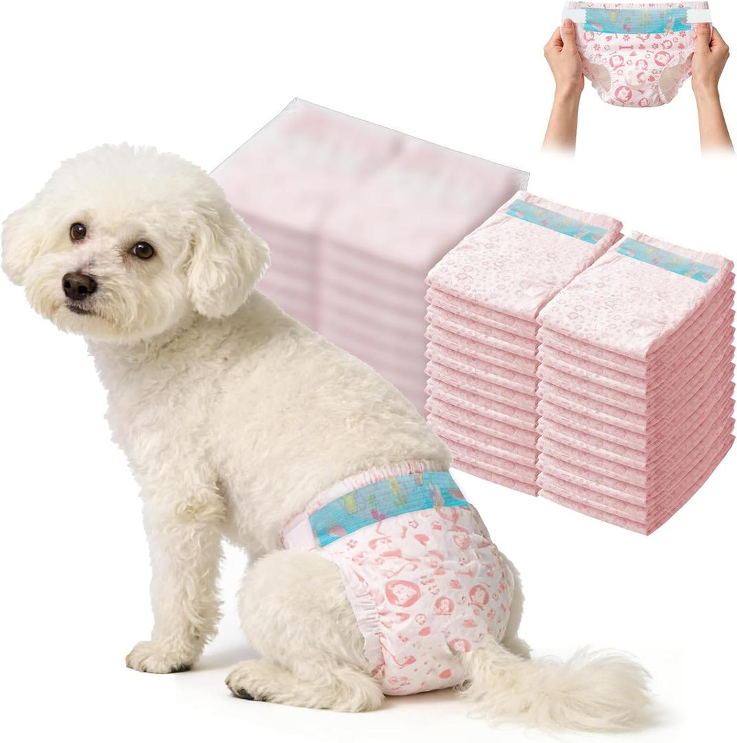 Female Dog Diapers,Disposable Dog Diapers,100 Count,Large,Super Absorbent Leak-Proof Diapers for Dogs in Heat,Excitable Urination,or Incontinence