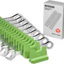 80PCS Modular Wrench Organizer Wrench Holder - Wrench Tool Organizers for Tool Drawer Storage, Wrench Storage Set with Metric & SAE Label, Wrench Rack Tool Gift for Professional Mechanics Men, Green